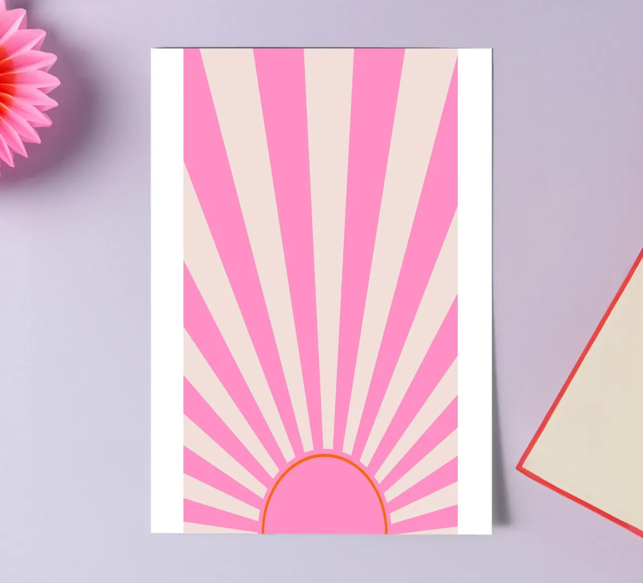 Soft Retro Sunrise Design in Pink and Cream Tones sticker sheet by The Art Club