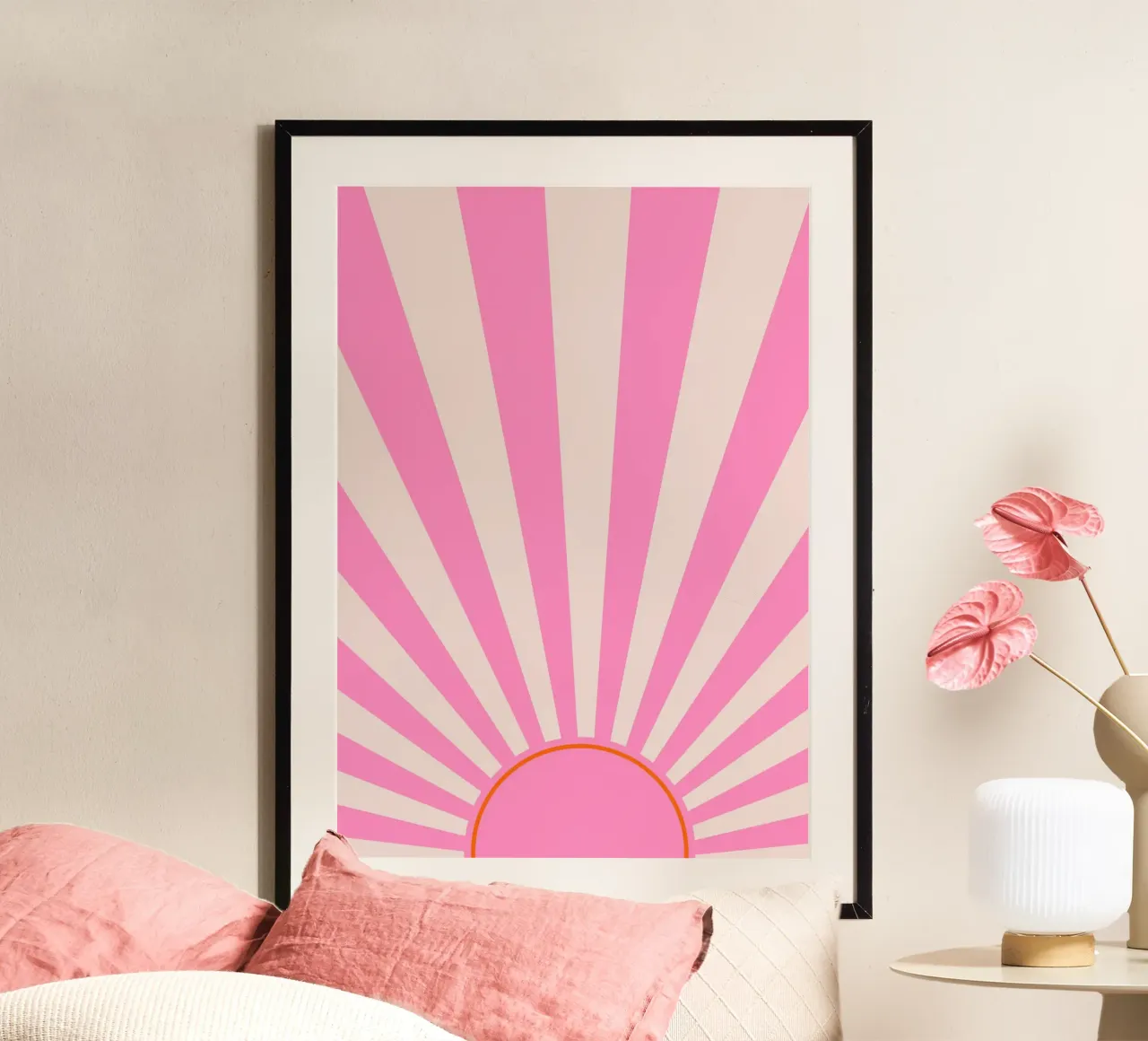 Motif doux et rétro de l'aube dans les tons rose et crème hahnemühle de The Art Club