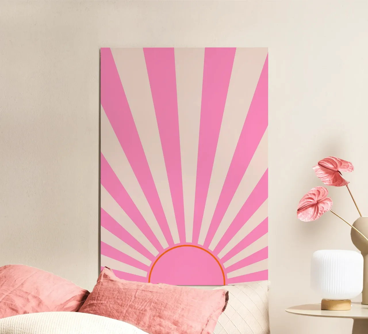 Motif doux et rétro de l'aube dans les tons rose et crème hahnemühle de The Art Club