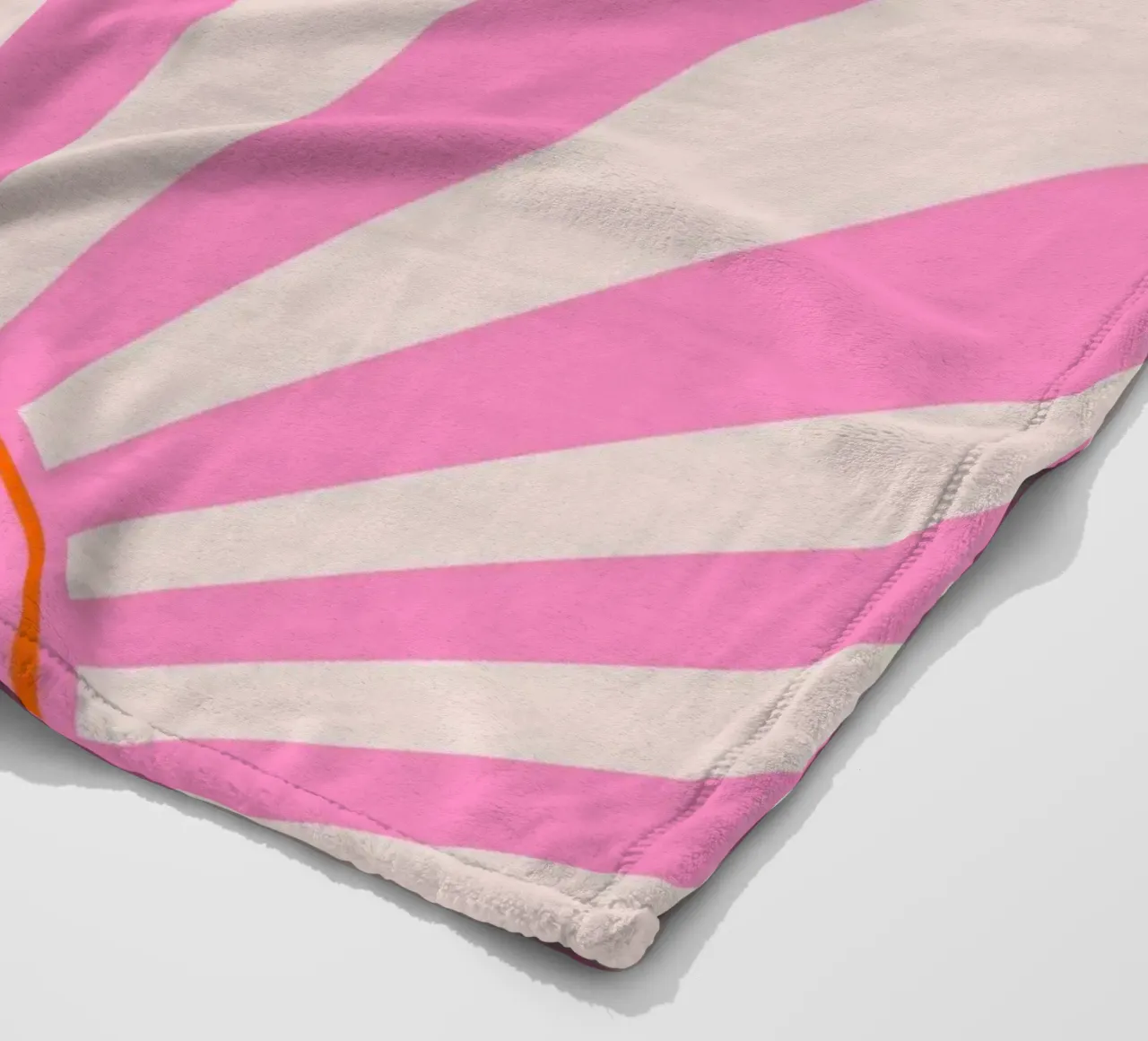 Soft Retro Sunrise Design in Pink and Cream Tones fleece blanket by The Art Club