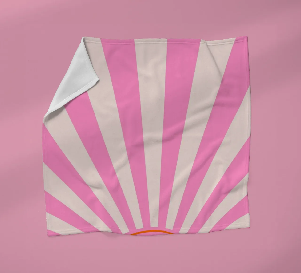 Soft Retro Sunrise Design in Pink and Cream Tones fleece blanket by The Art Club