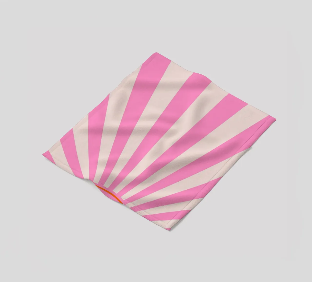Soft Retro Sunrise Design in Pink and Cream Tones fleece blanket by The Art Club