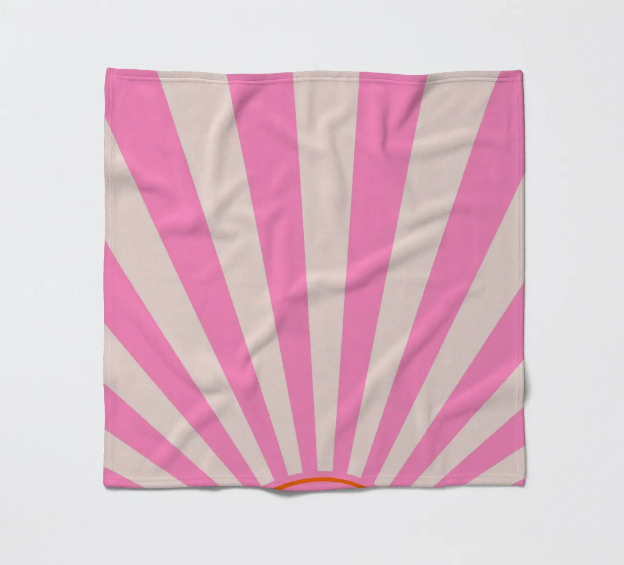 Soft Retro Sunrise Design in Pink and Cream Tones fleece blanket by The Art Club