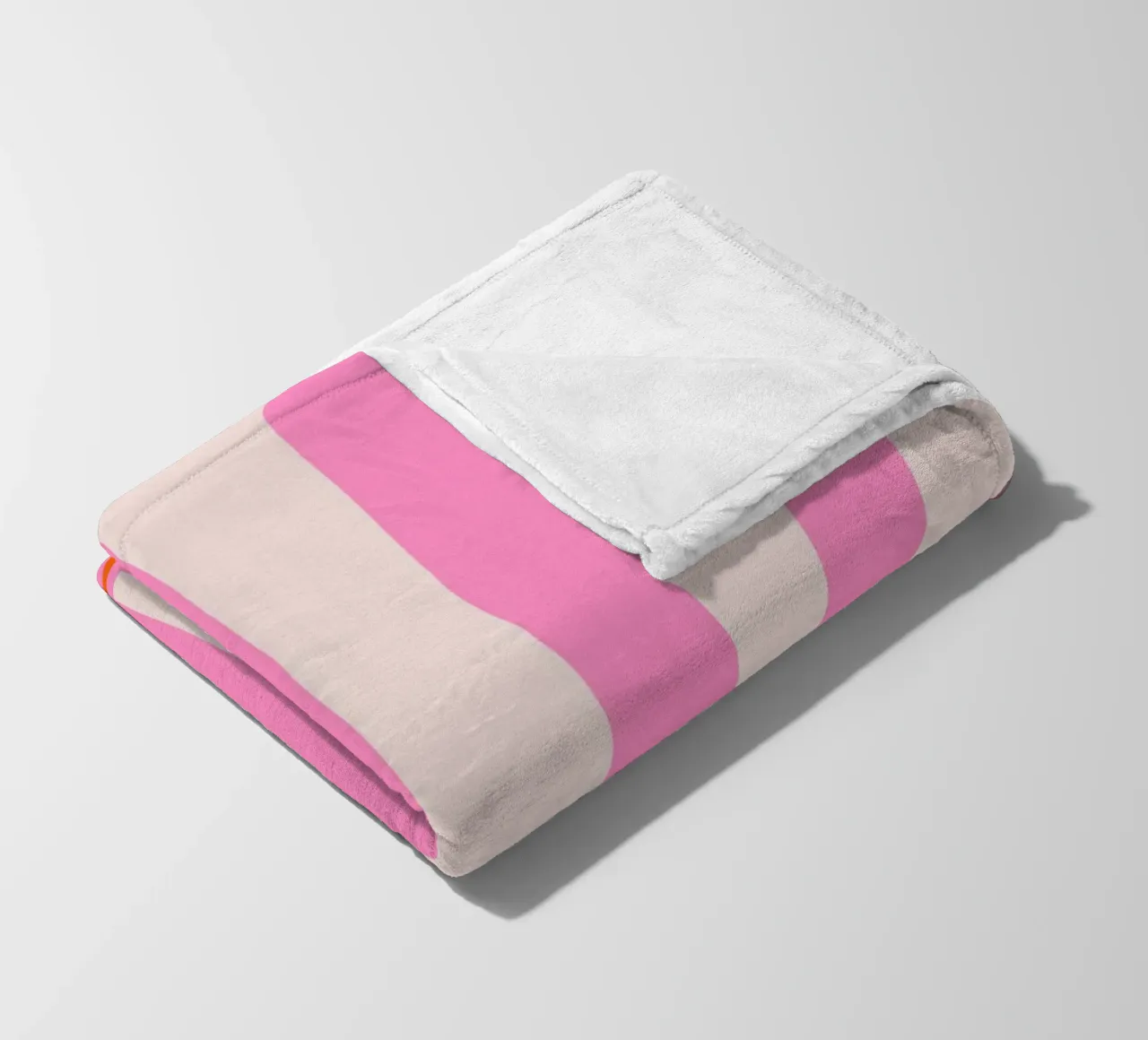 Soft Retro Sunrise Design in Pink and Cream Tones fleece blanket by The Art Club