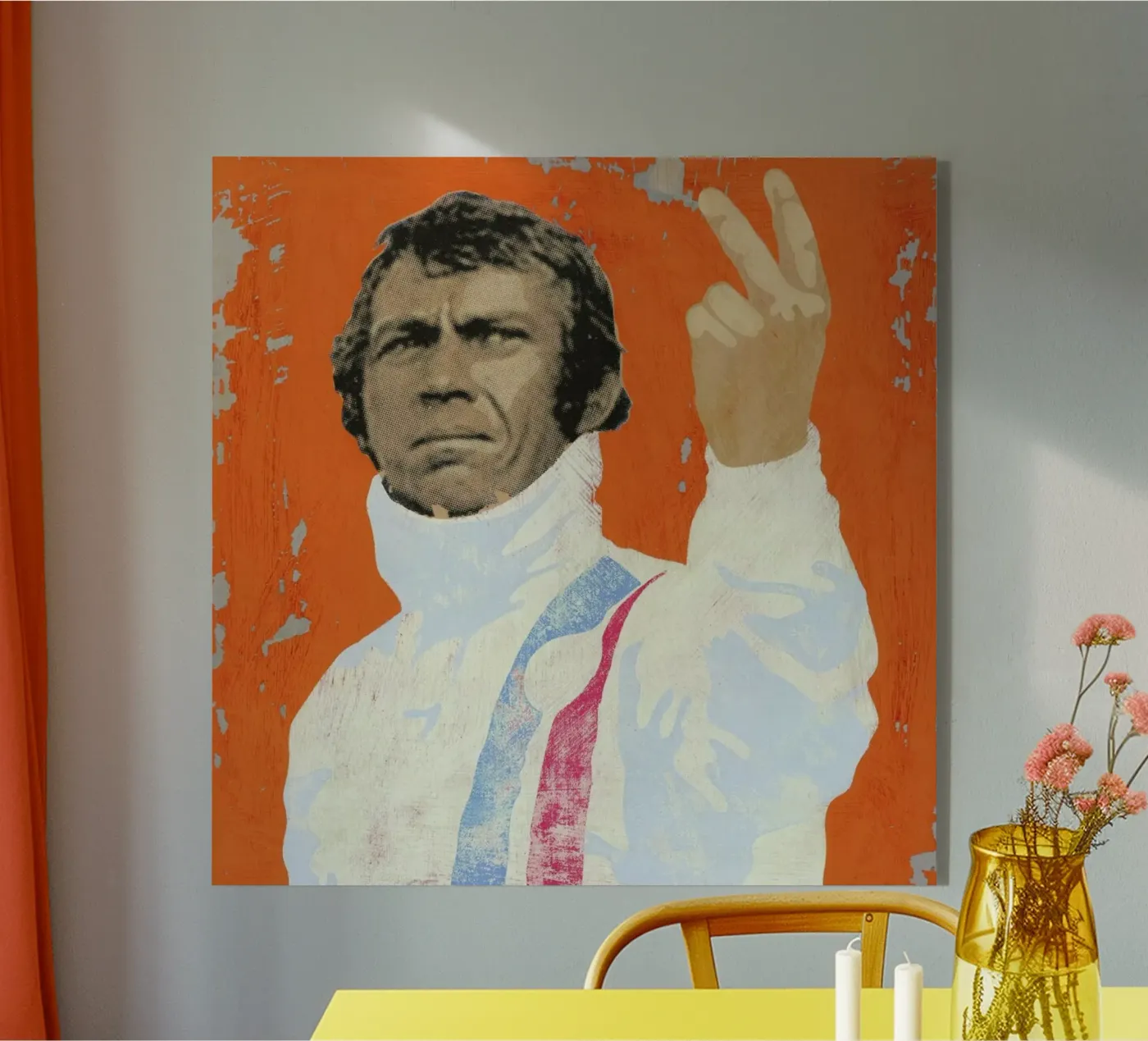 Steve McQueen acryl van Andy Bridge