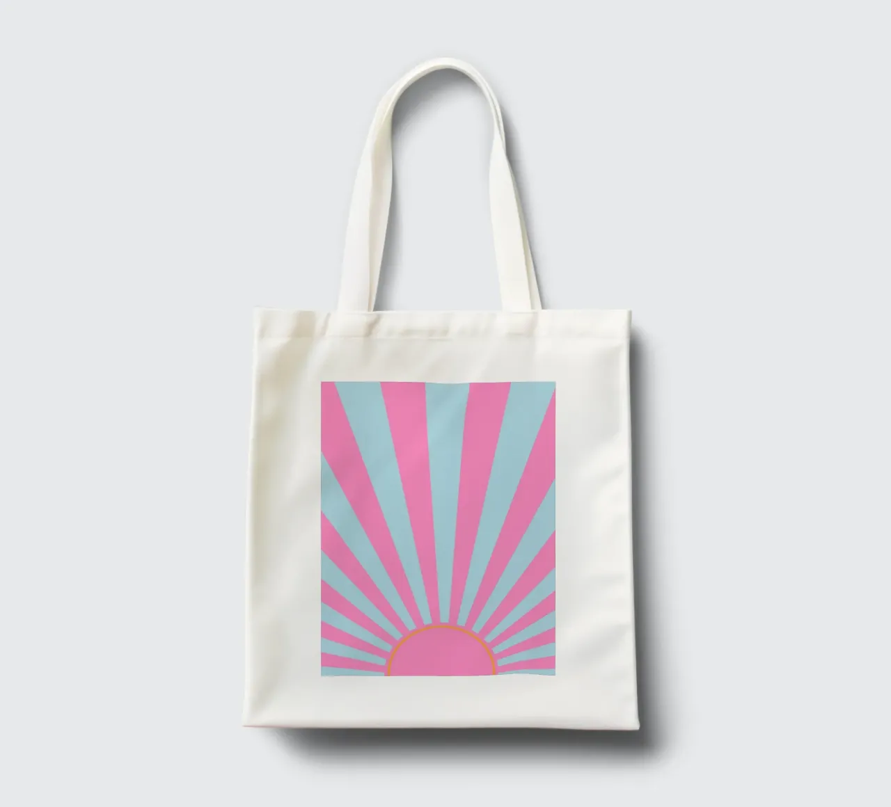 Design pastello retrò dell'alba in rosa e blu borsa in juta da The Art Club