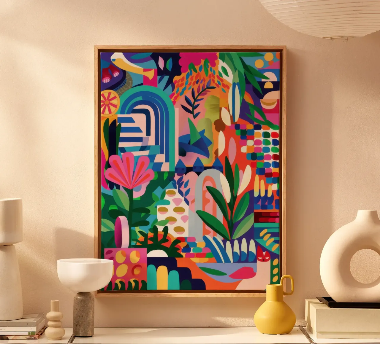 Abstracte stedelijke jungle canvas van Veil Maya