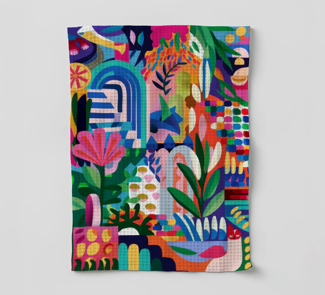 Abstracte stedelijke jungle theedoek van Veil Maya