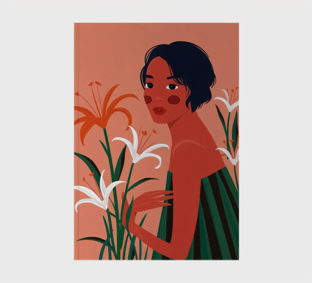 Grace with White Lilies notebook by Flock Reverie