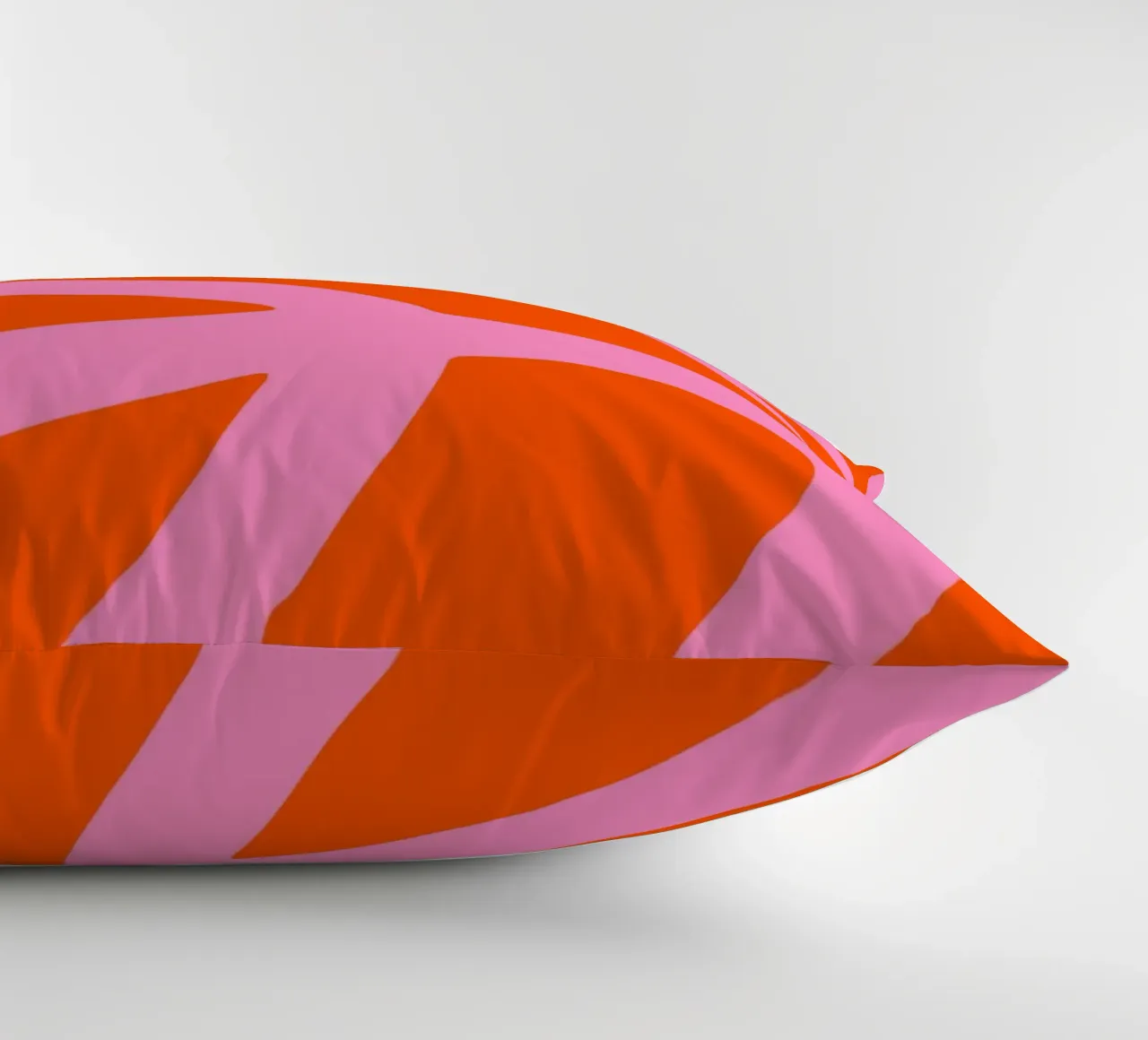 Bold Abstract Scribble Design in Pink and Orange decorative cushion by The Art Club