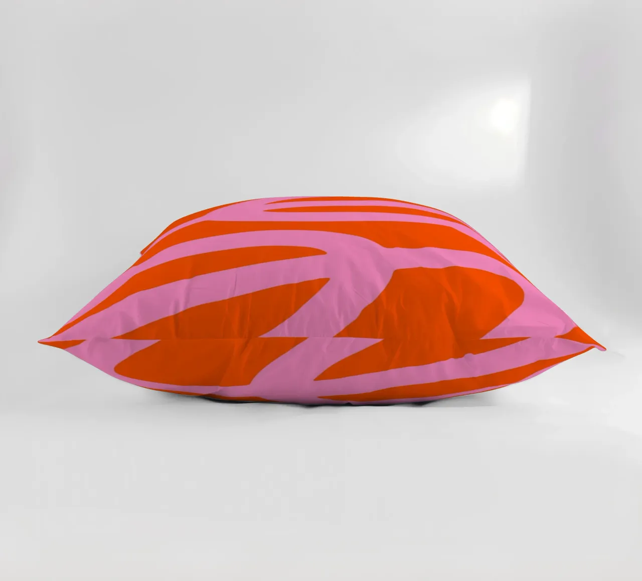 Bold Abstract Scribble Design in Pink and Orange decorative cushion by The Art Club