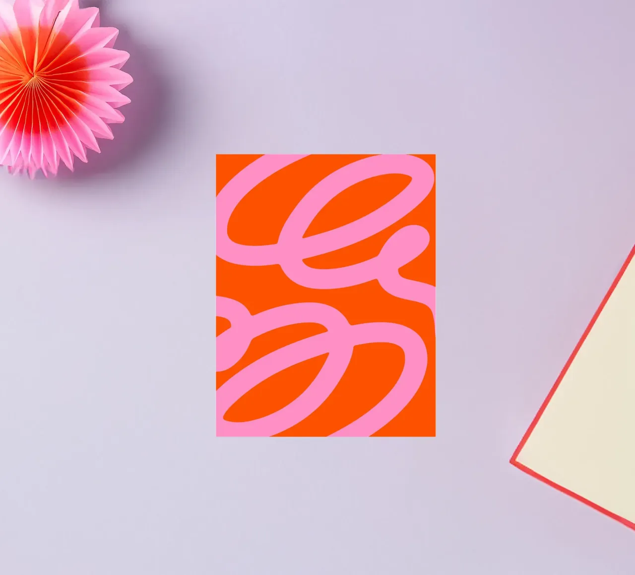 Bold Abstract Scribble Design in Pink and Orange sticker by The Art Club