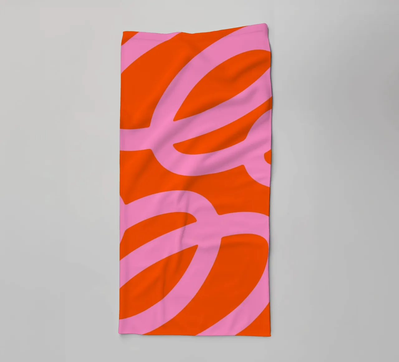 Bold Abstract Scribble Design in Pink and Orange towel by The Art Club