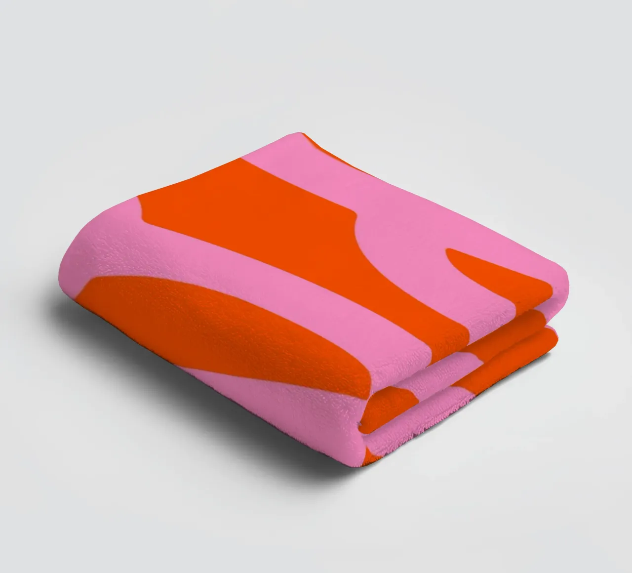 Bold Abstract Scribble Design in Pink and Orange towel by The Art Club