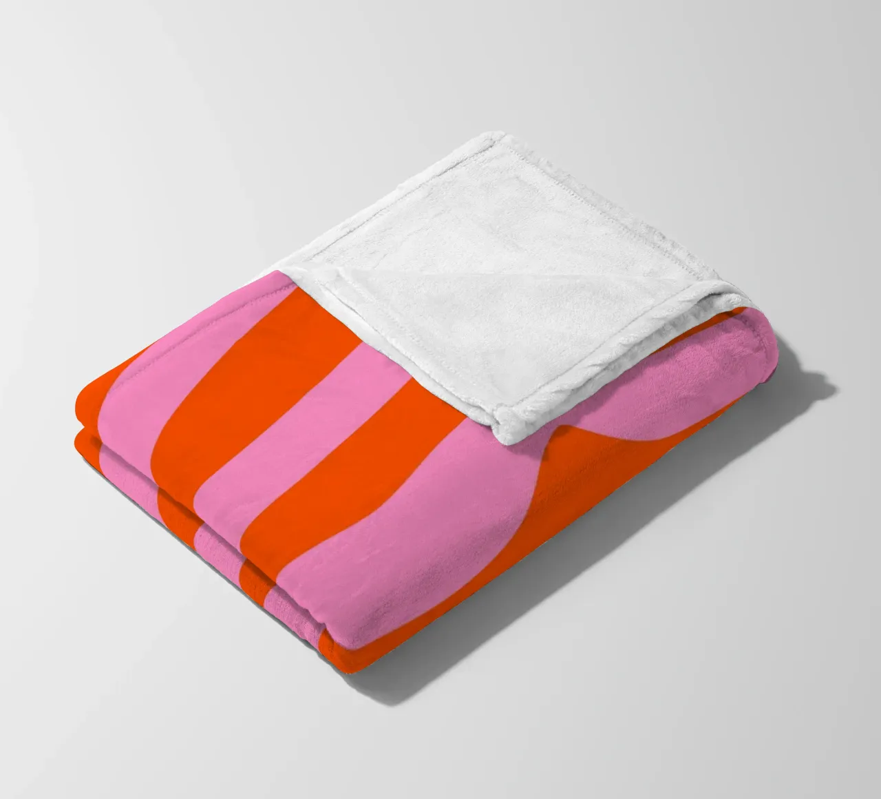 Bold Abstract Scribble Design in Pink and Orange fleece blanket by The Art Club