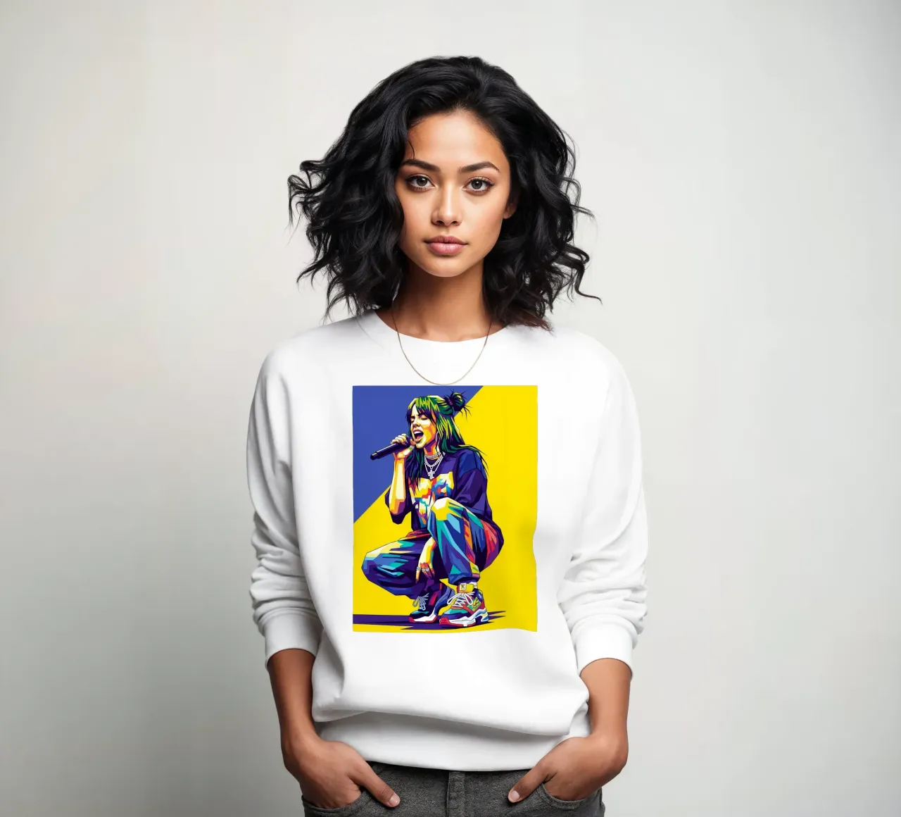Billie Eilish in WPAP art style felpa da Hantamrata
