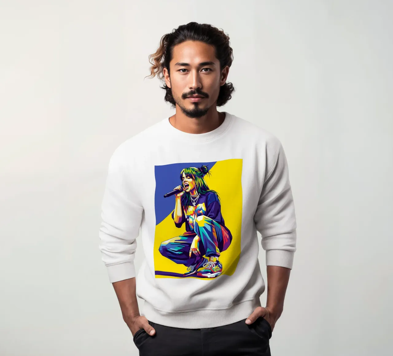 Billie Eilish in WPAP art style felpa da Hantamrata