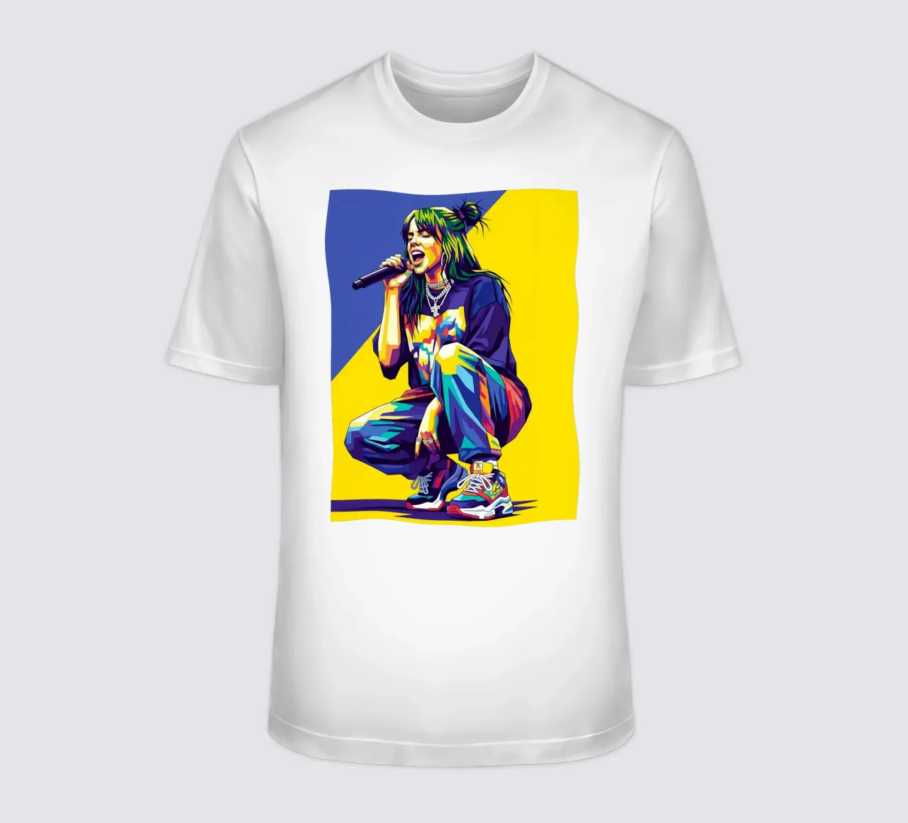 Billie Eilish in WPAP art style t-shirt da Hantamrata