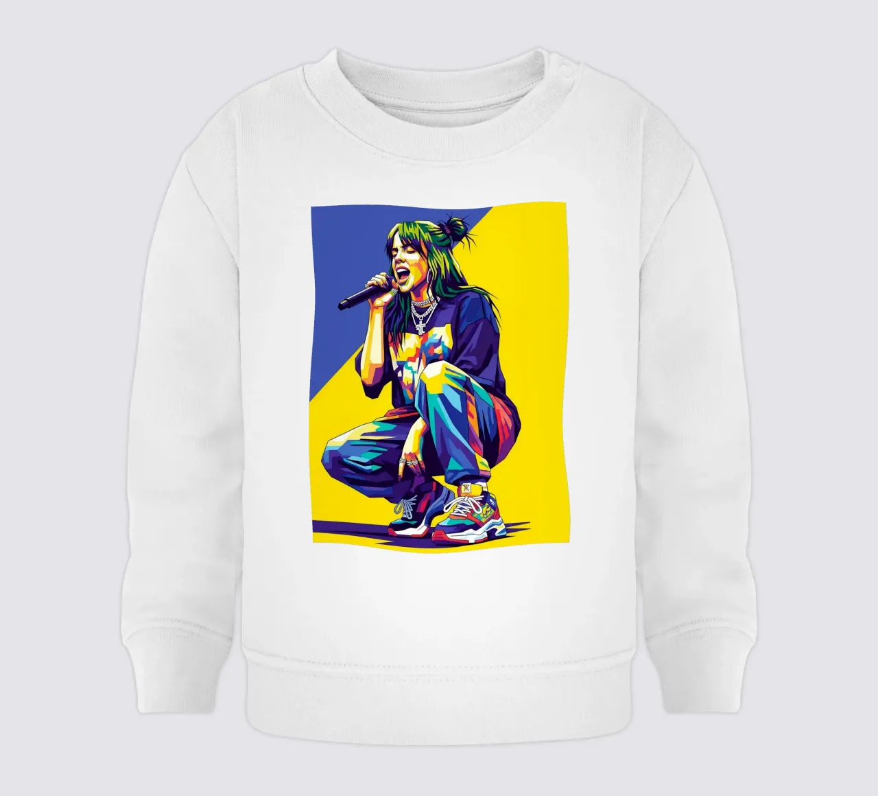 Billie Eilish in WPAP art style felpa neonato da Hantamrata