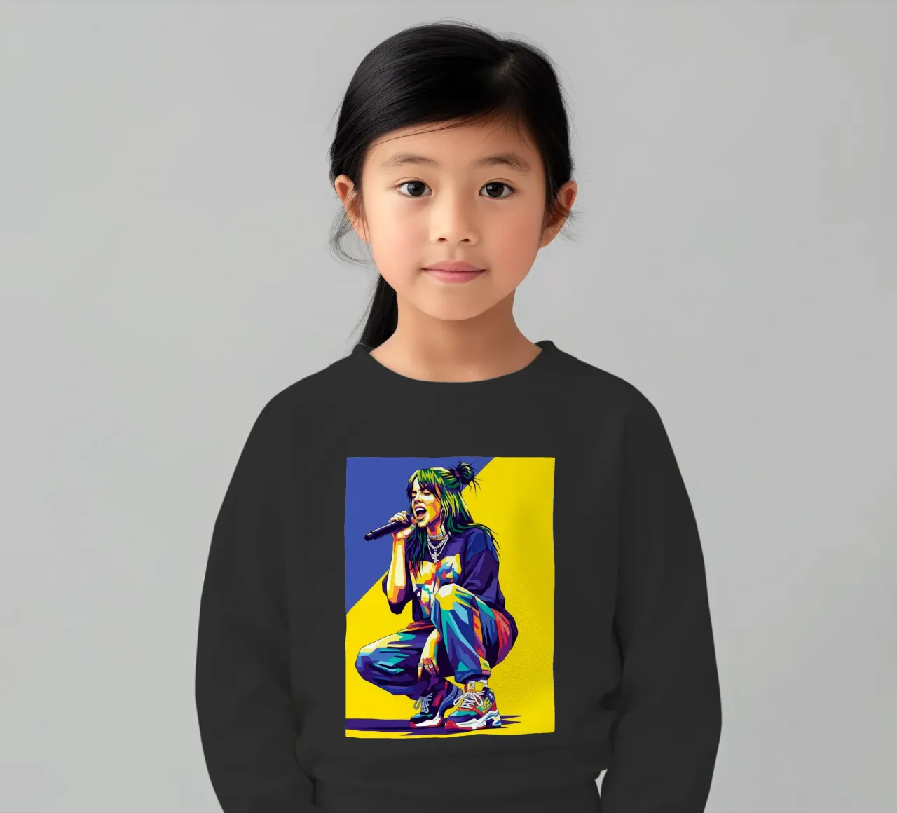 Billie Eilish in WPAP art style felpa bambino da Hantamrata