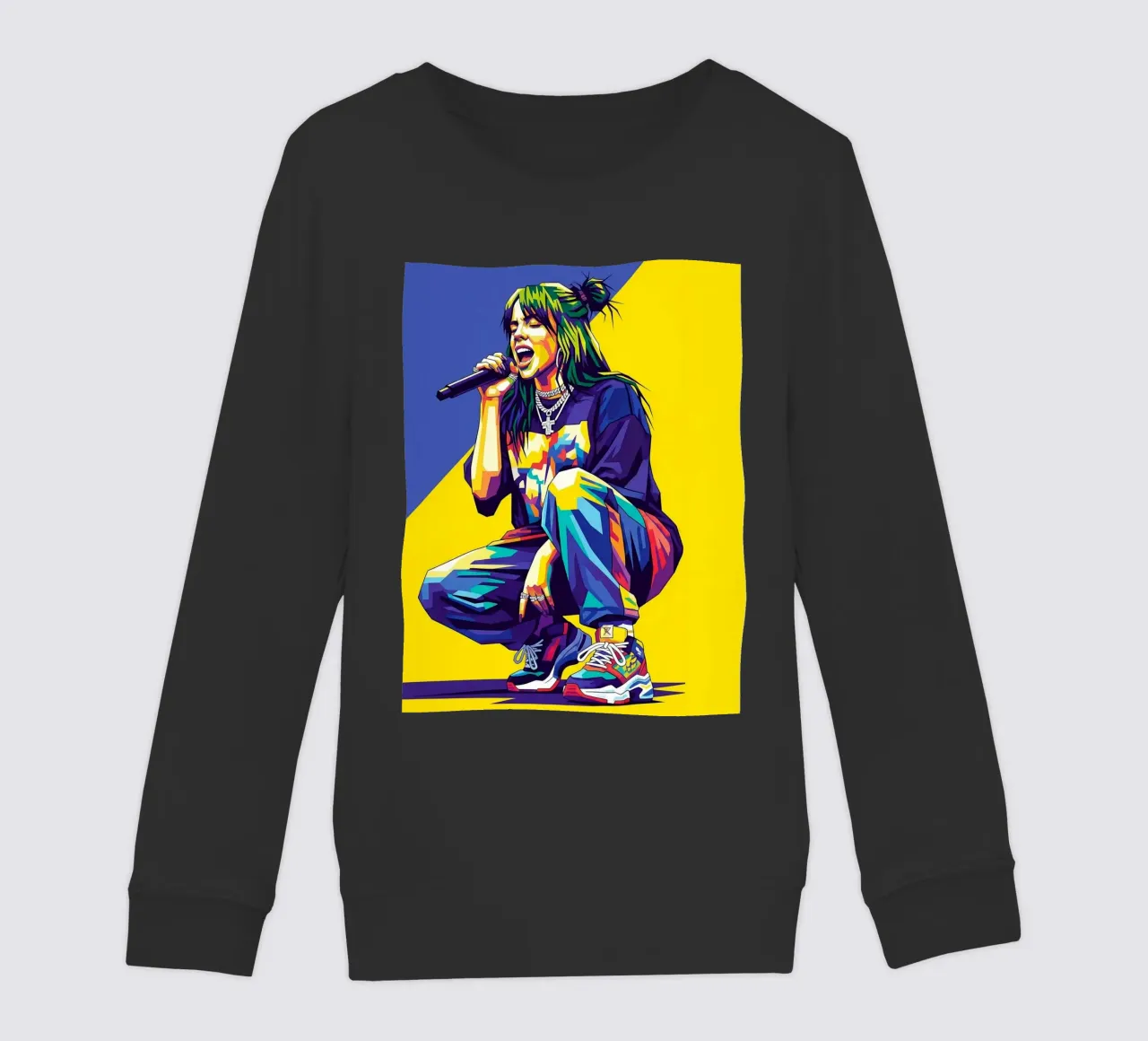 Billie Eilish in WPAP art style felpa bambino da Hantamrata