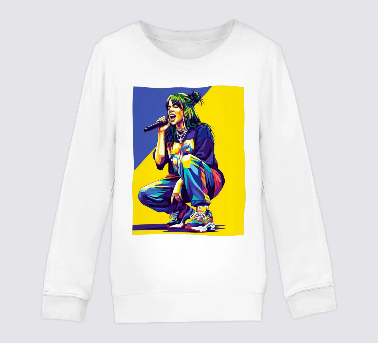 Billie Eilish in WPAP art style felpa bambino da Hantamrata