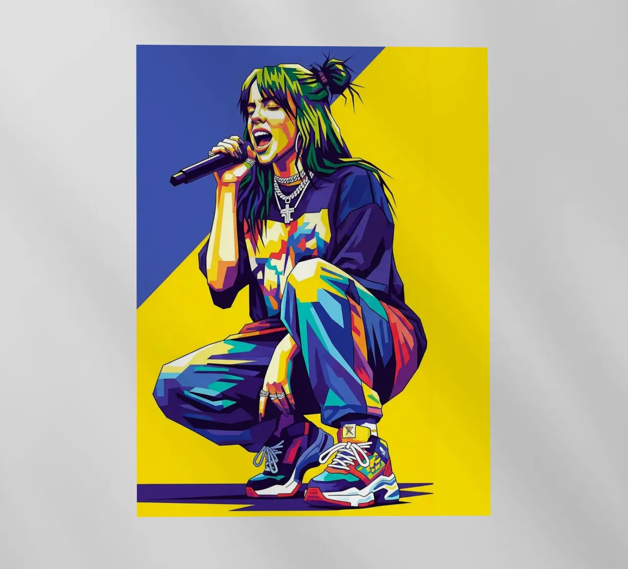 Billie Eilish in WPAP art style pellicola backlit da Hantamrata