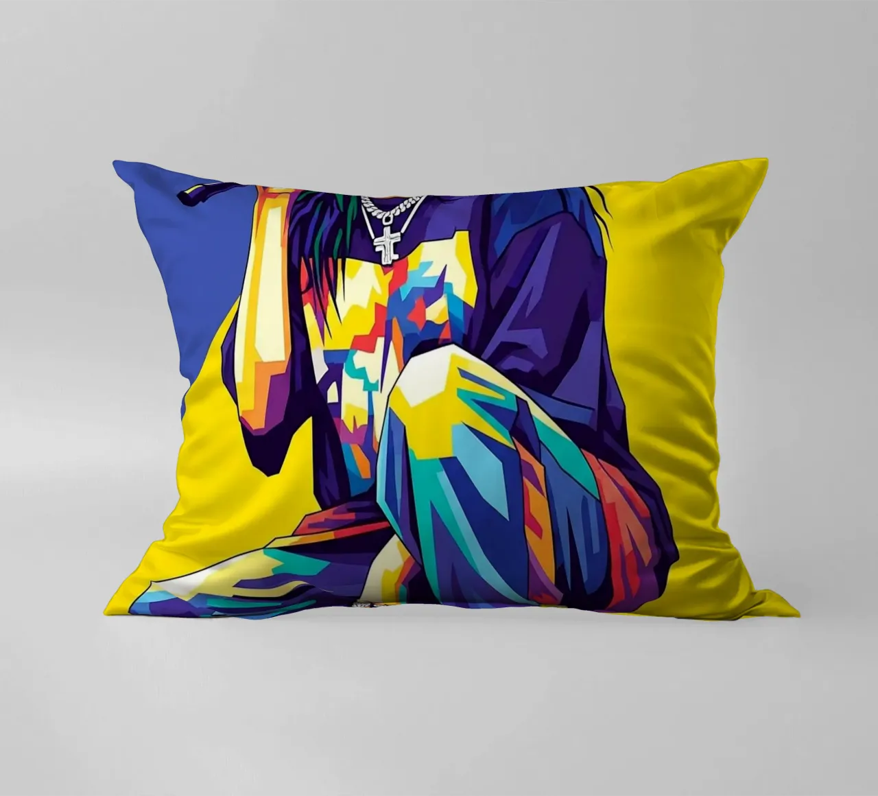 Billie Eilish in WPAP art style cuscino da Hantamrata