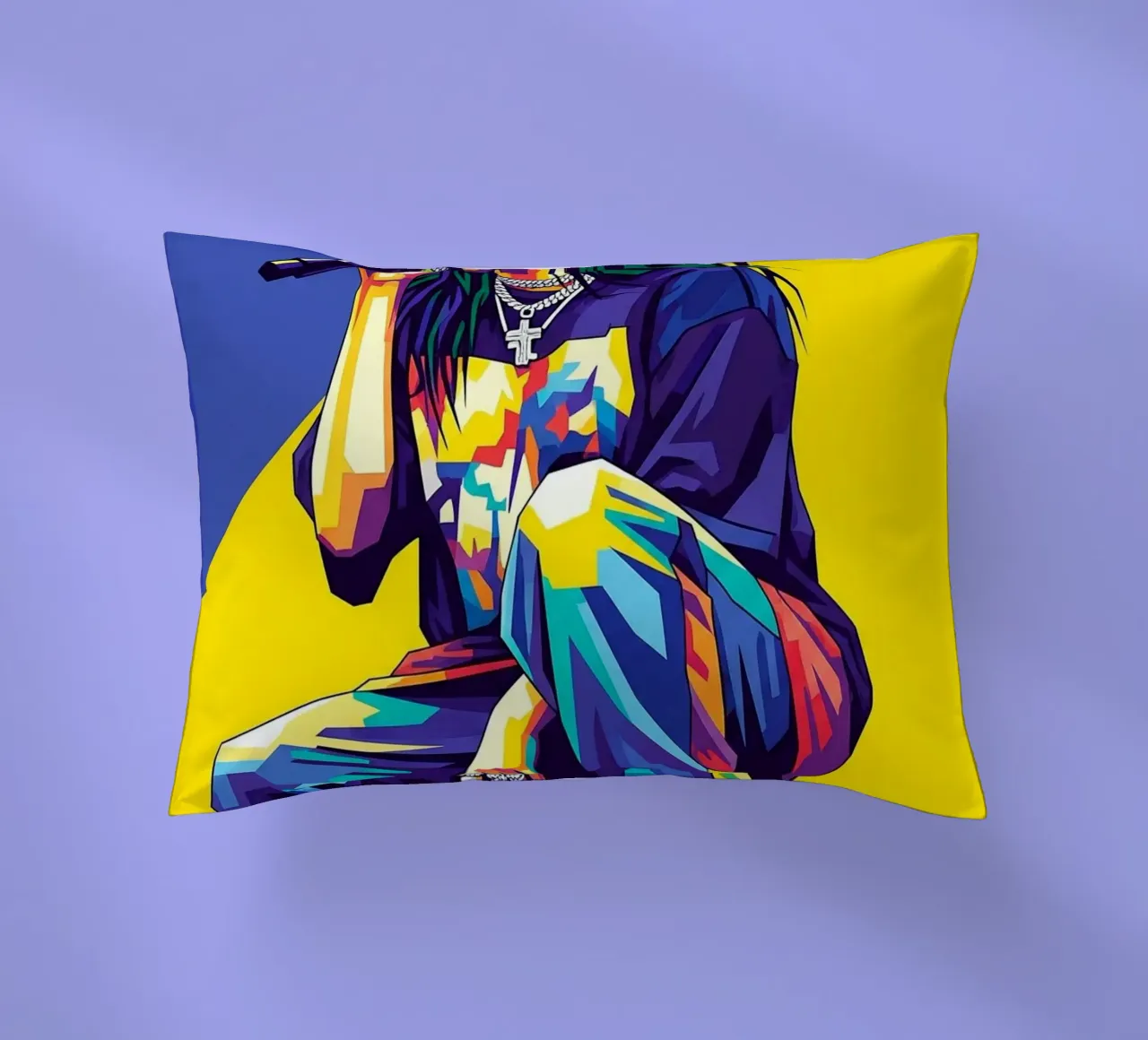 Billie Eilish in WPAP art style cuscino da Hantamrata