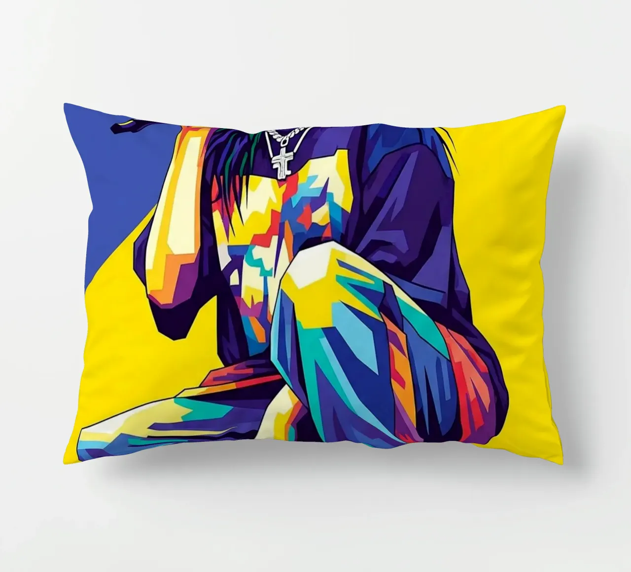 Billie Eilish in WPAP art style cuscino da Hantamrata