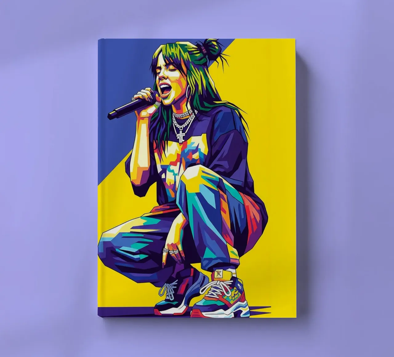 Billie Eilish in WPAP art style notebook by Hantamrata