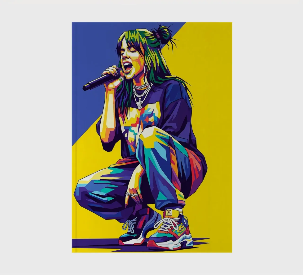 Billie Eilish in WPAP art style notebook by Hantamrata