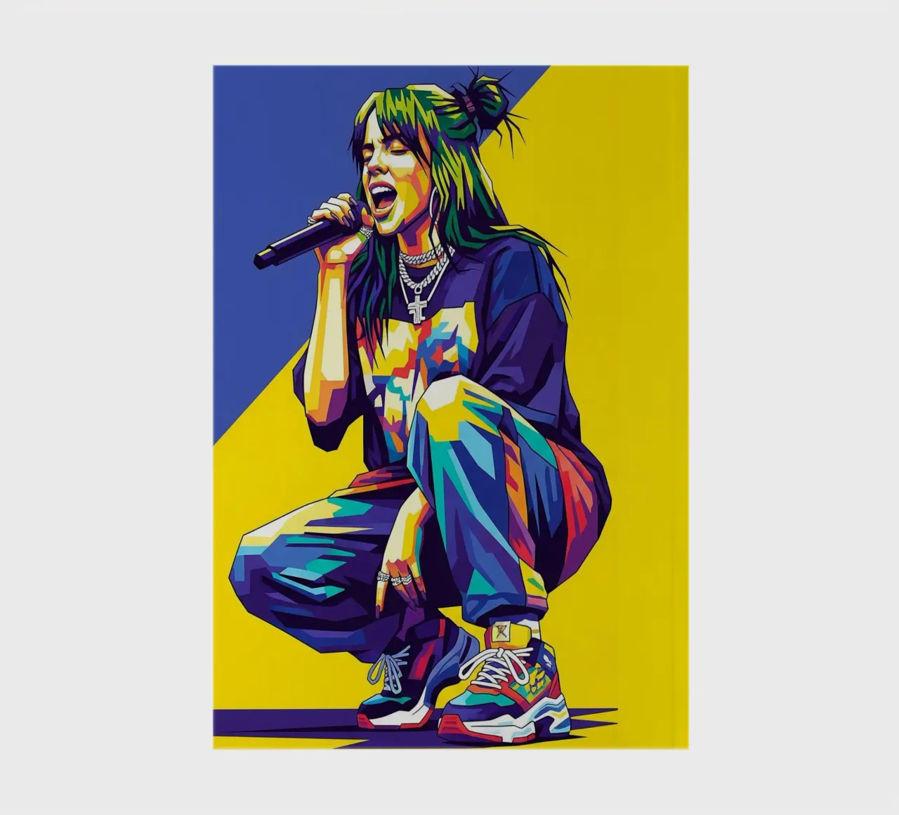 Billie Eilish in WPAP art style notebook by Hantamrata