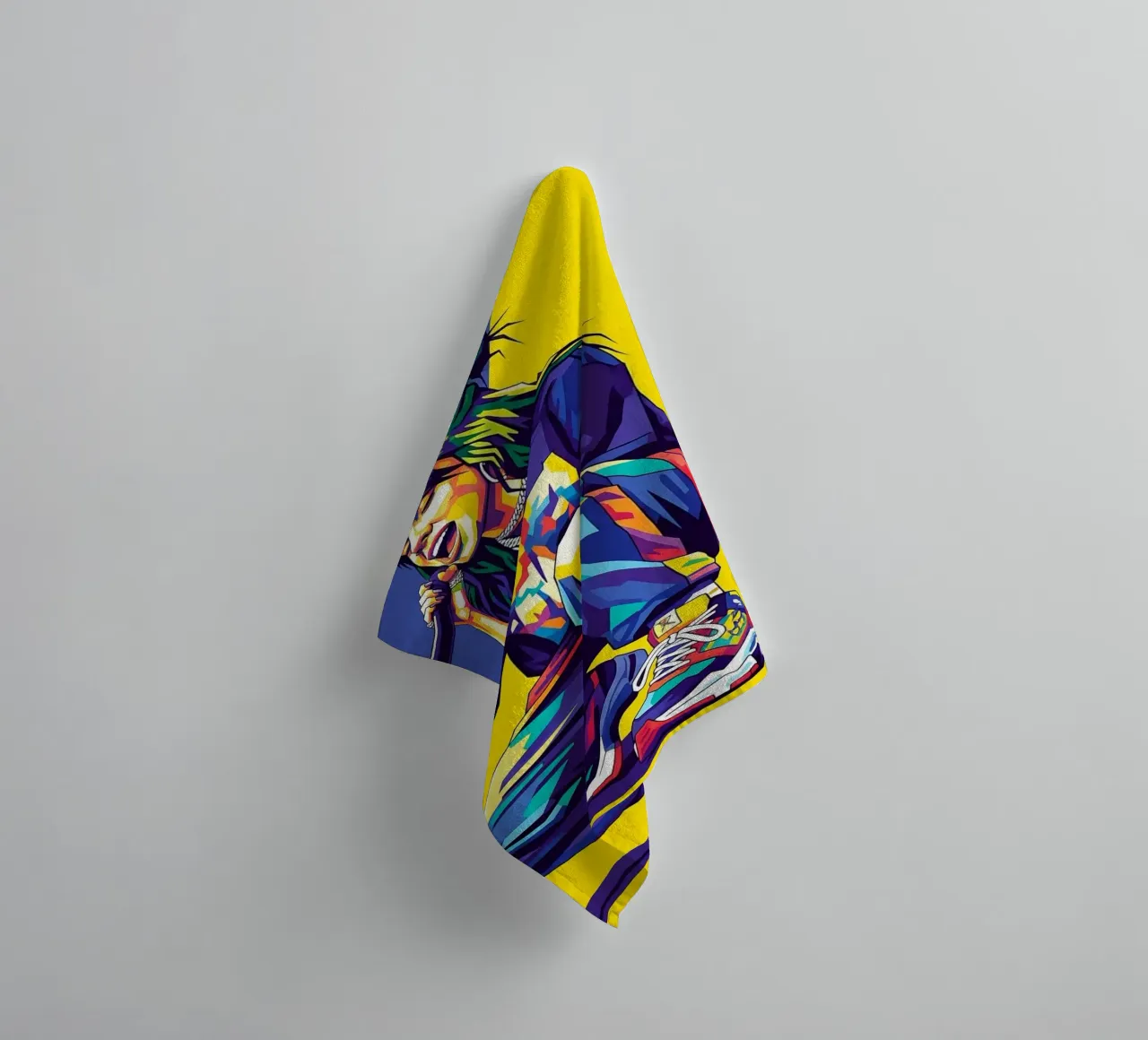 Billie Eilish in WPAP art style towel by Hantamrata