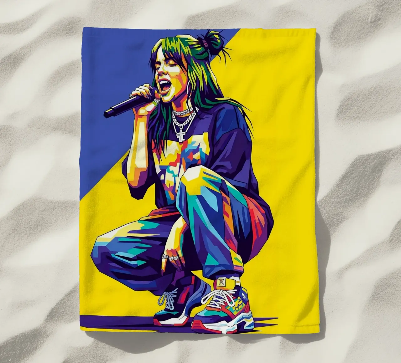Billie Eilish in WPAP art style telo mare da Hantamrata