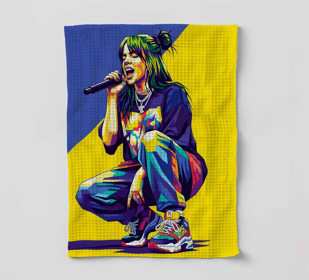 Billie Eilish in WPAP art style torchon de Hantamrata