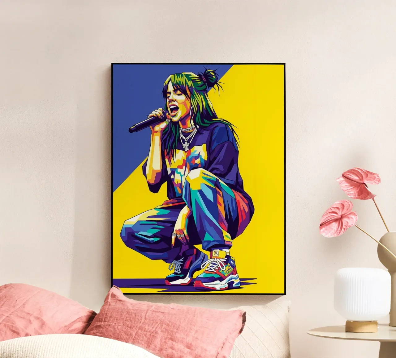 Billie Eilish in WPAP art style acrylic glass by Hantamrata
