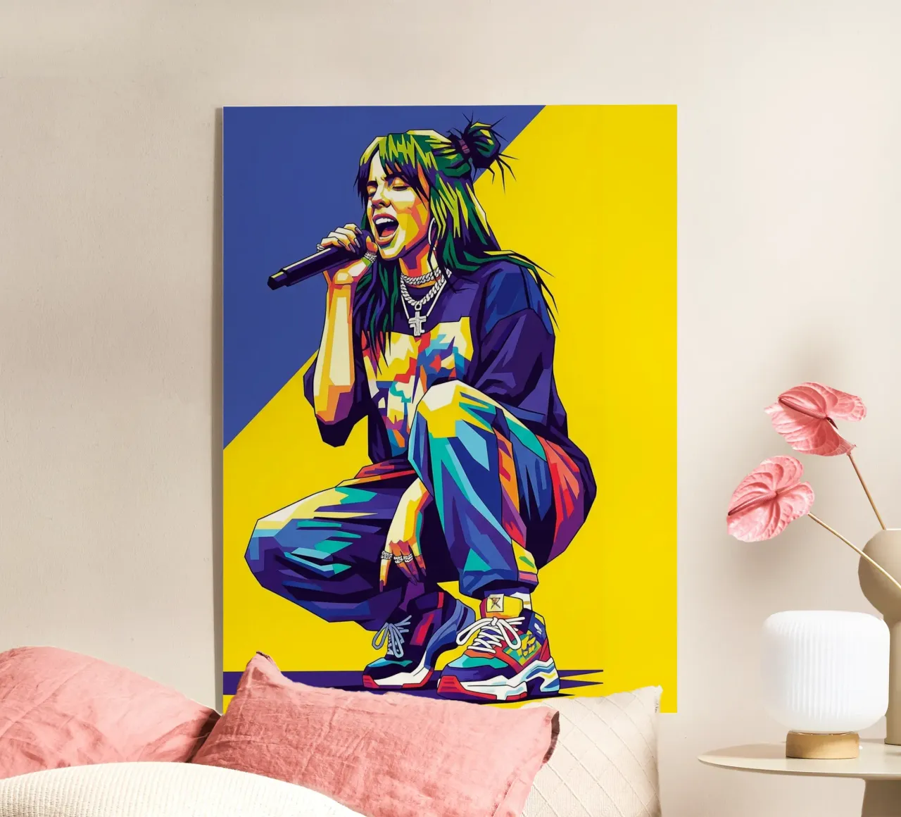 Billie Eilish in WPAP art style acrylic glass by Hantamrata
