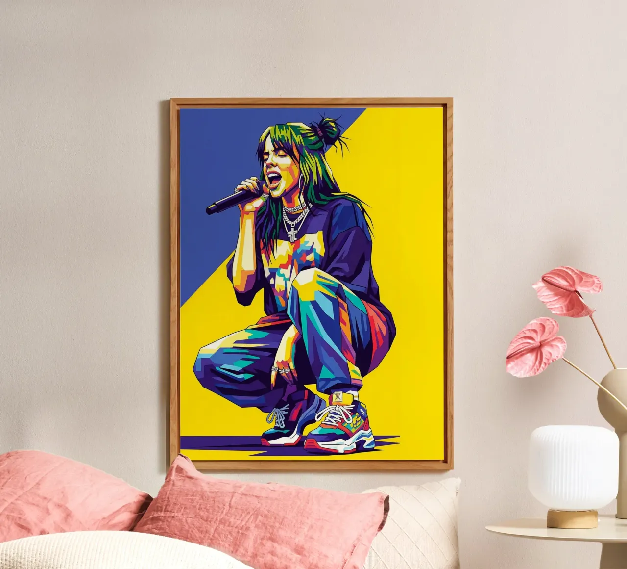 Billie Eilish in WPAP art style alluminio dibond da Hantamrata