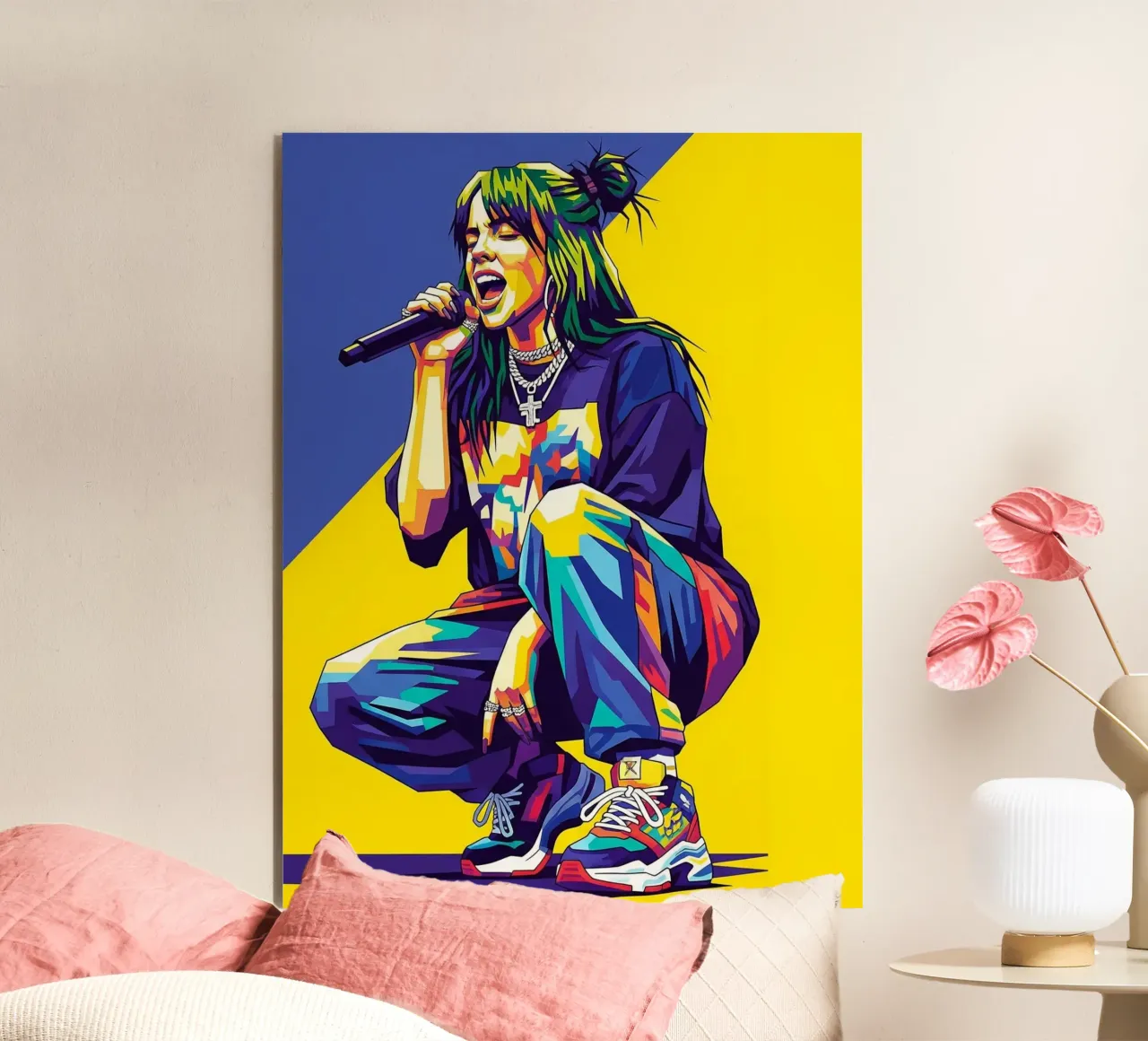 Billie Eilish in WPAP art style alluminio dibond da Hantamrata
