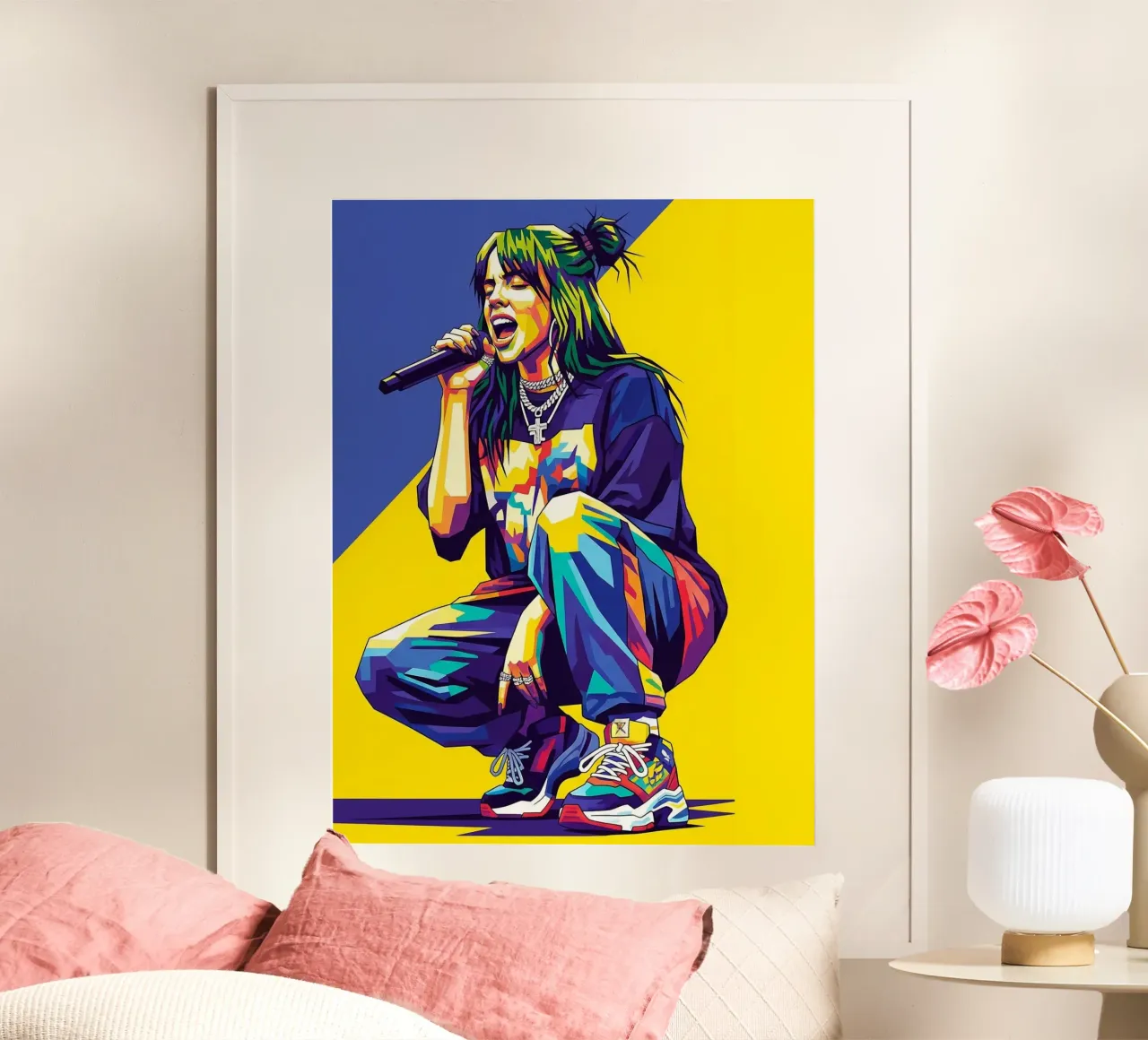 Billie Eilish in WPAP art style carta hahnemühle da Hantamrata