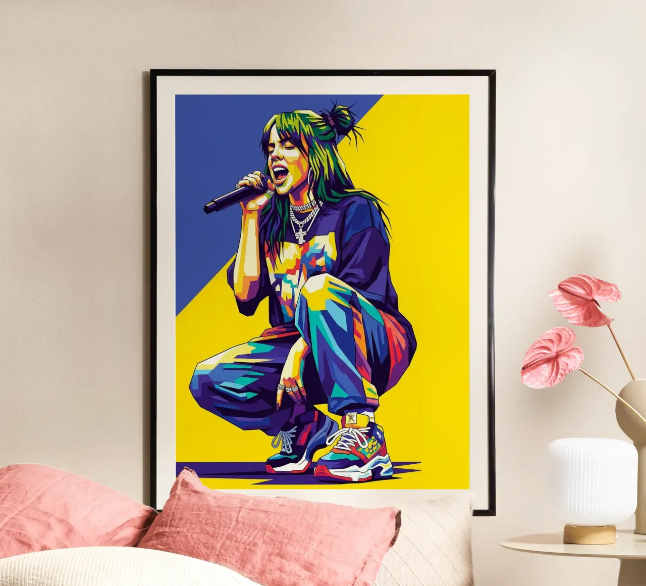 Billie Eilish in WPAP art style carta hahnemühle da Hantamrata