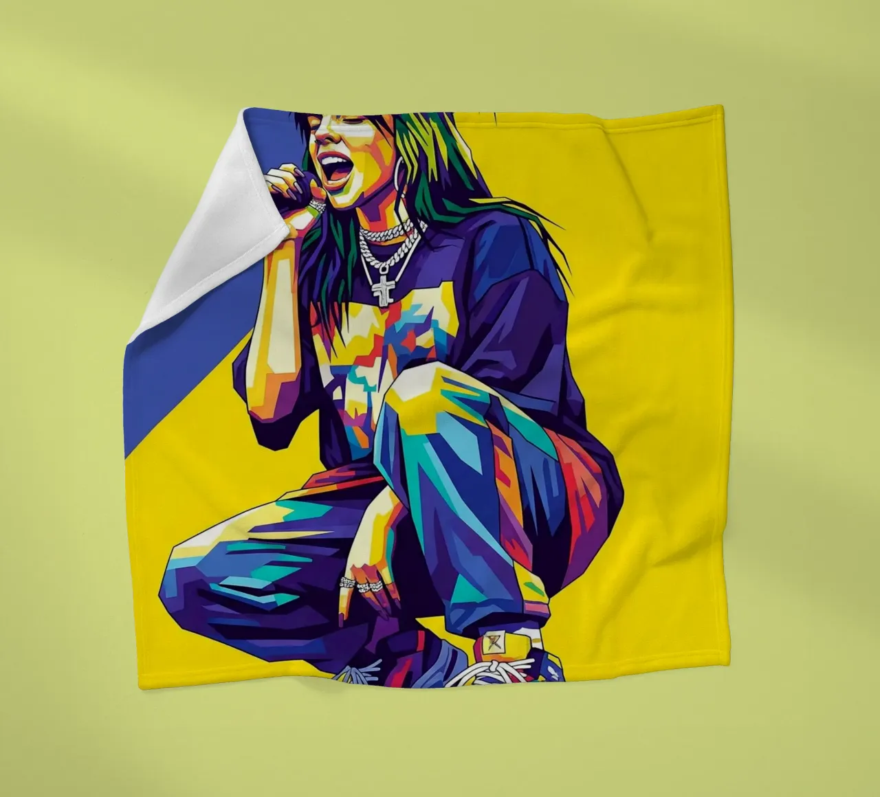 Billie Eilish in WPAP art style coperta in pile da Hantamrata
