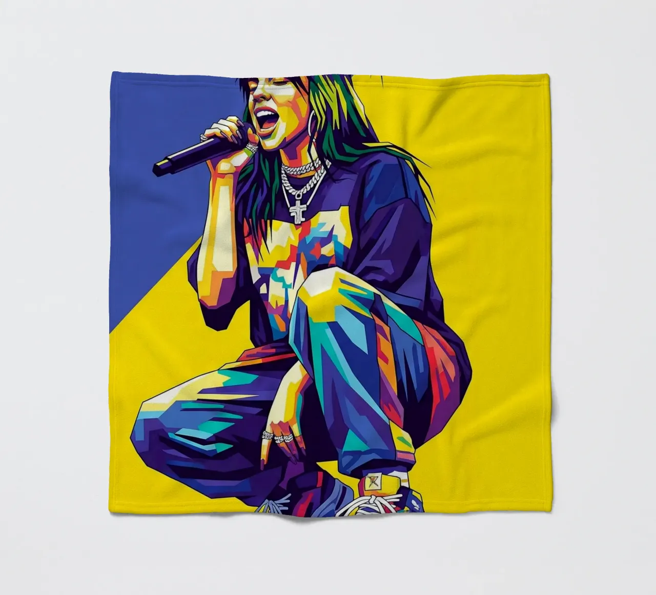 Billie Eilish in WPAP art style coperta in pile da Hantamrata