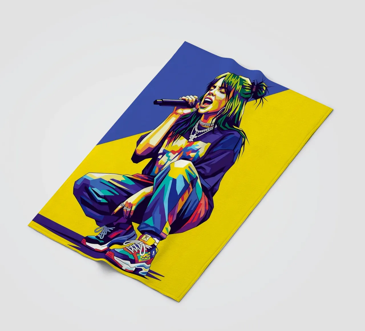 Billie Eilish in WPAP art style coperta in pile da Hantamrata