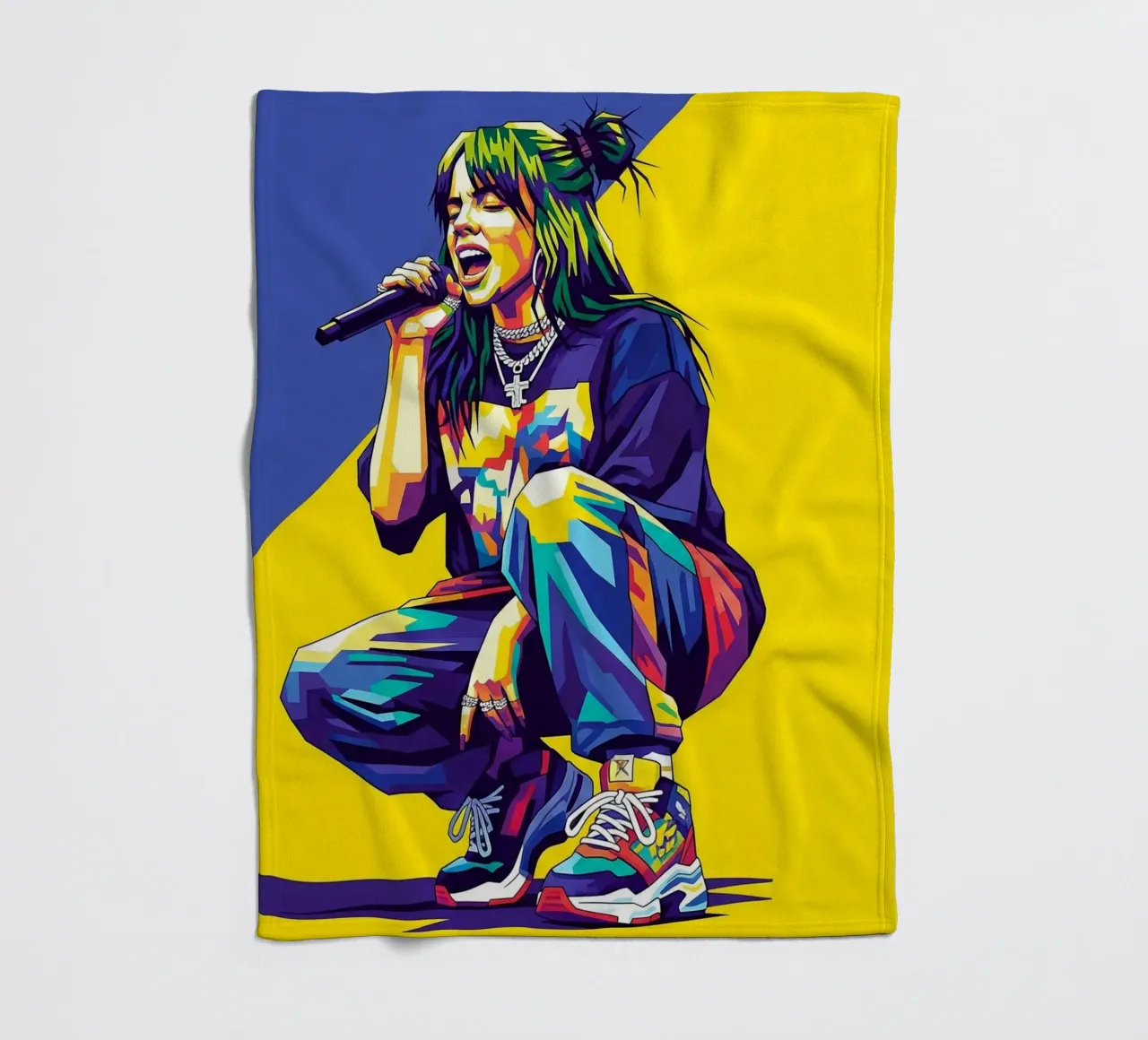 Billie Eilish in WPAP art style coperta in pile da Hantamrata