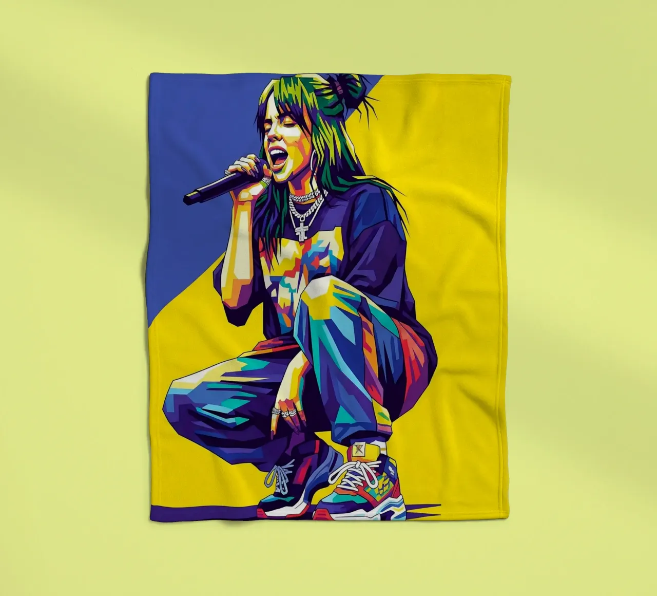 Billie Eilish in WPAP art style coperta in pile da Hantamrata