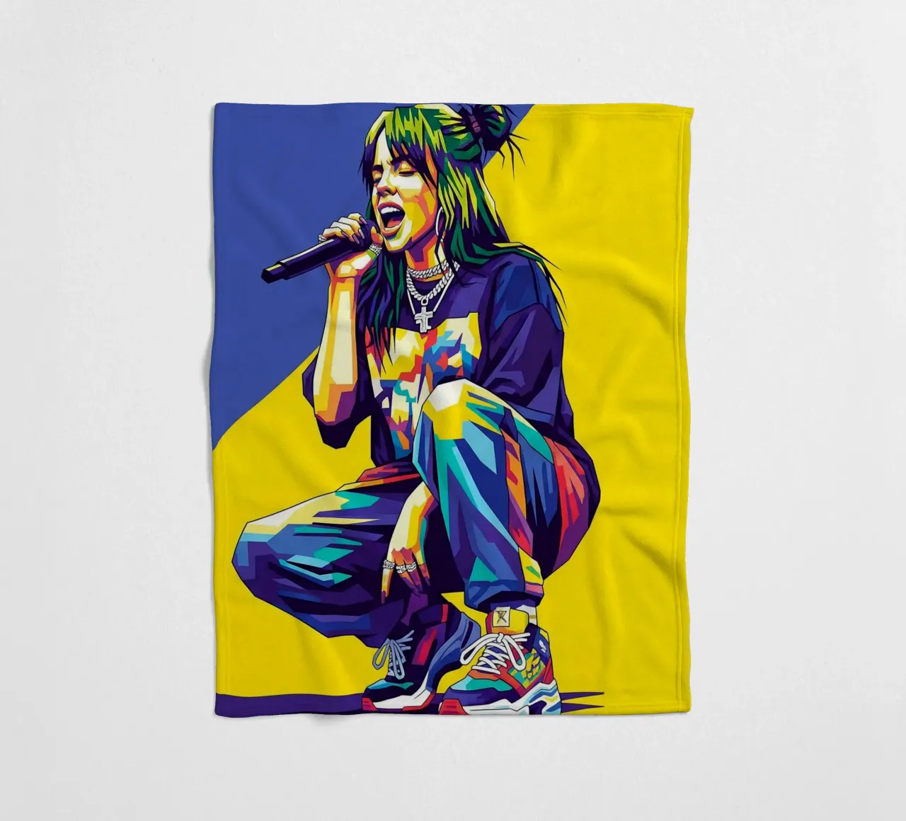 Billie Eilish in WPAP art style coperta in pile da Hantamrata