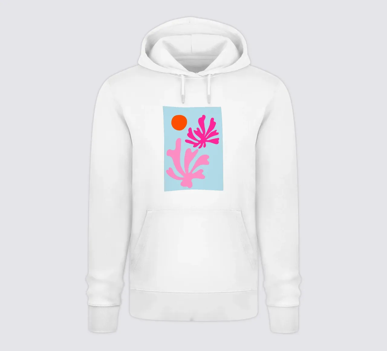 Forme botaniche astratte in rosa e blu con arancione felpa con cappuccio da The Art Club