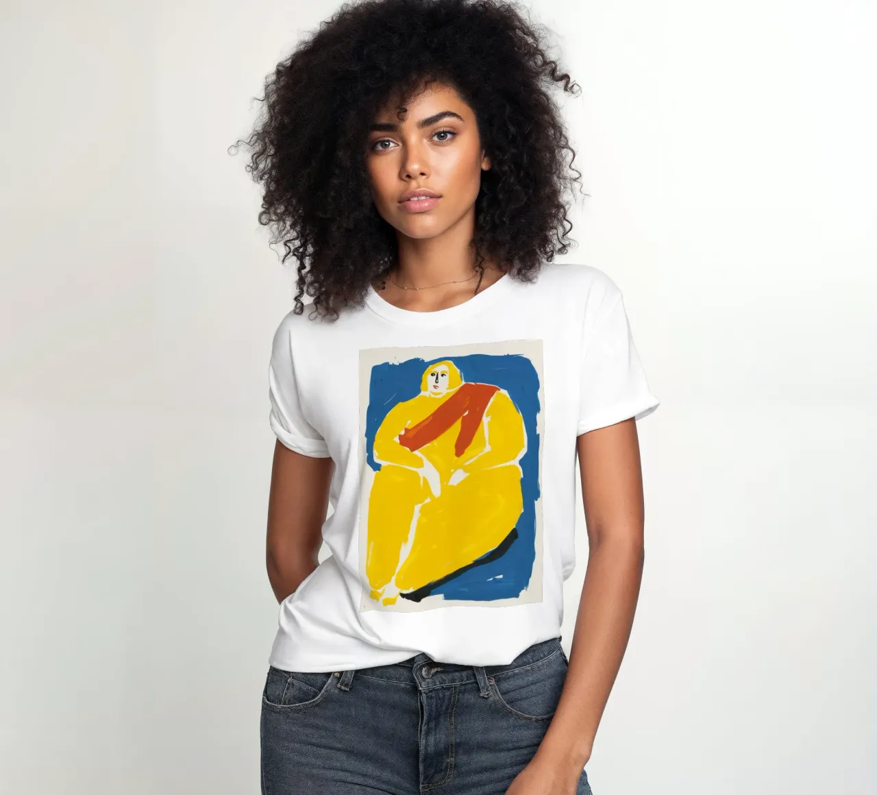 Figura d'oro in posa t-shirt da donna da Veil Maya